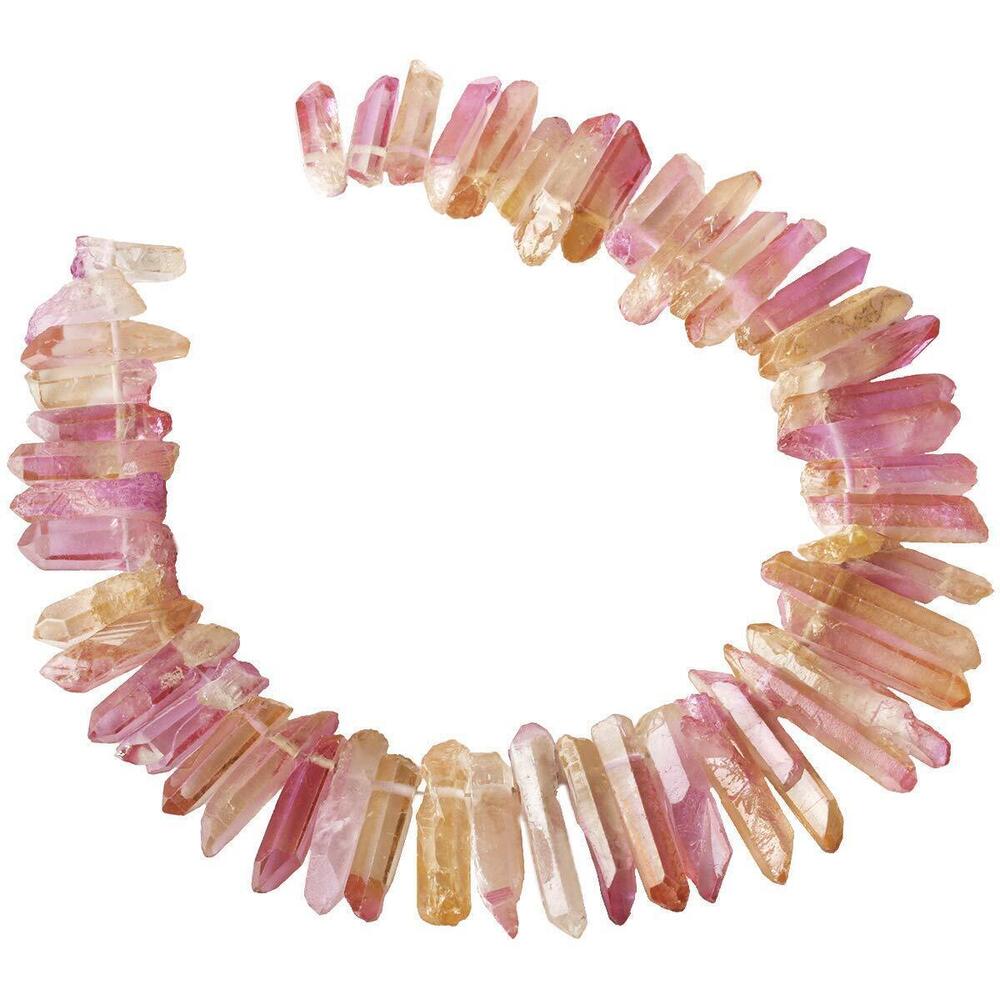 5862 Natural Rock Crystal Points Titanium Coated Clear Quartz Sticks Spikes